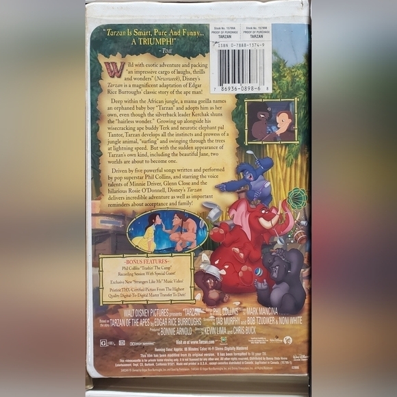 VINTAGE Walt Disney Black Diamond VHS lot of 6 - Picture 8 of 14